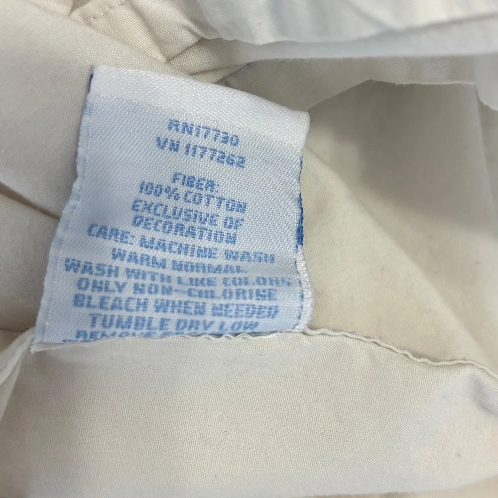 Simply Shabby Chic Ivory Cotton Flat Sheet Silver Full 82 x 90 Embroidered‎